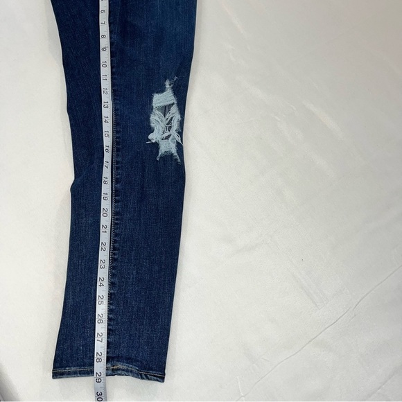 LEVIS WOMENS 711 Skinny Jeans Destructed Destroyed High Rise Sz 20 Dark  Wash - Picture 9 of 11
